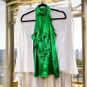 Parker Emerald Satin Top